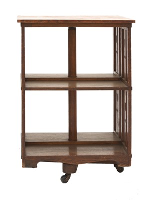 Lot 190 - An oak revolving bookcase