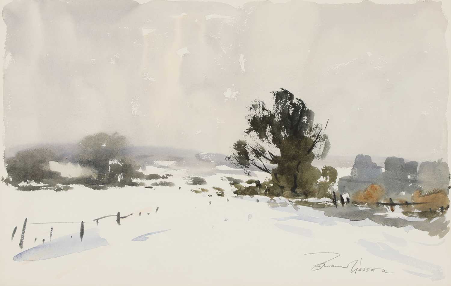 雪景色　lithograph Utagawa Hiroshige - Winter View of Shimasaku in the Province