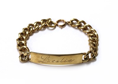 Lot 349 - A 9ct gold identity bracelet