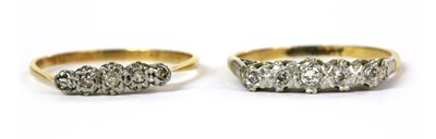 Lot 161 - Two five stone diamond rings