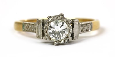 Lot 142 - A gold single stone diamond ring