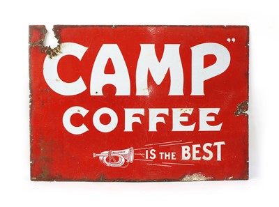 Lot 518 - An enamel advertising sign, 'Camp Coffee'