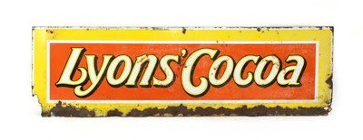 Lot 517 - An enamel advertising sign, 'Lyons Cocoa'