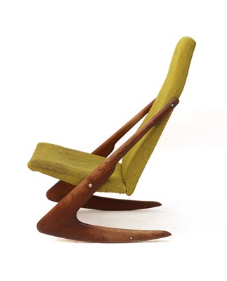 Lot 485 - A Danish teak 'Boomerang' rocking chair