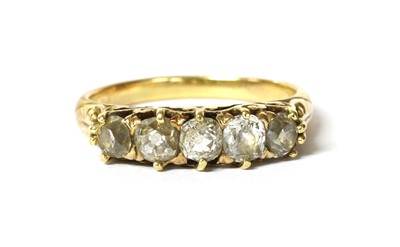 Lot 6 - A gold five stone diamond ring
