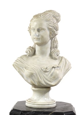 Lot 540 - A carved marble bust of a woman