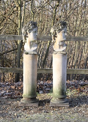 Lot 537 - Two composite stone busts after the Apollo Belvedere