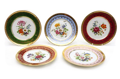 Lot 342A - A group of sixteen variously coloured dessert plates by Coronet Limoges