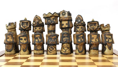 Lot 447 - A studio pottery chess set
