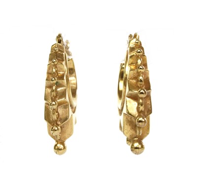 Lot 239 - A pair of 9ct gold hollow hoop earrings