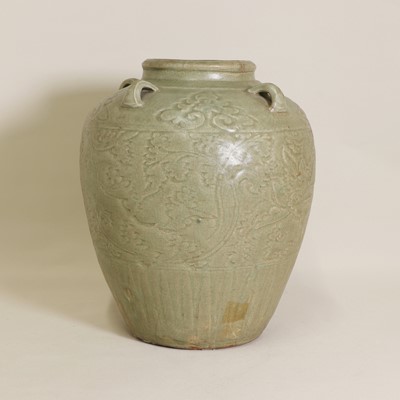 Lot 17 - A Chinese Longquan celadon jar