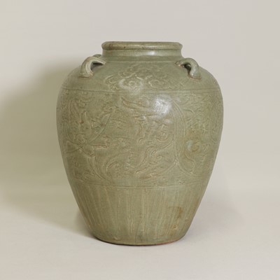 Lot 17 - A Chinese Longquan celadon jar