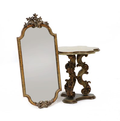 Lot 585 - A Venetian style painted and giltwood wall mirror