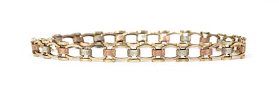 Lot 314 - A 9ct three colour gold bracelet