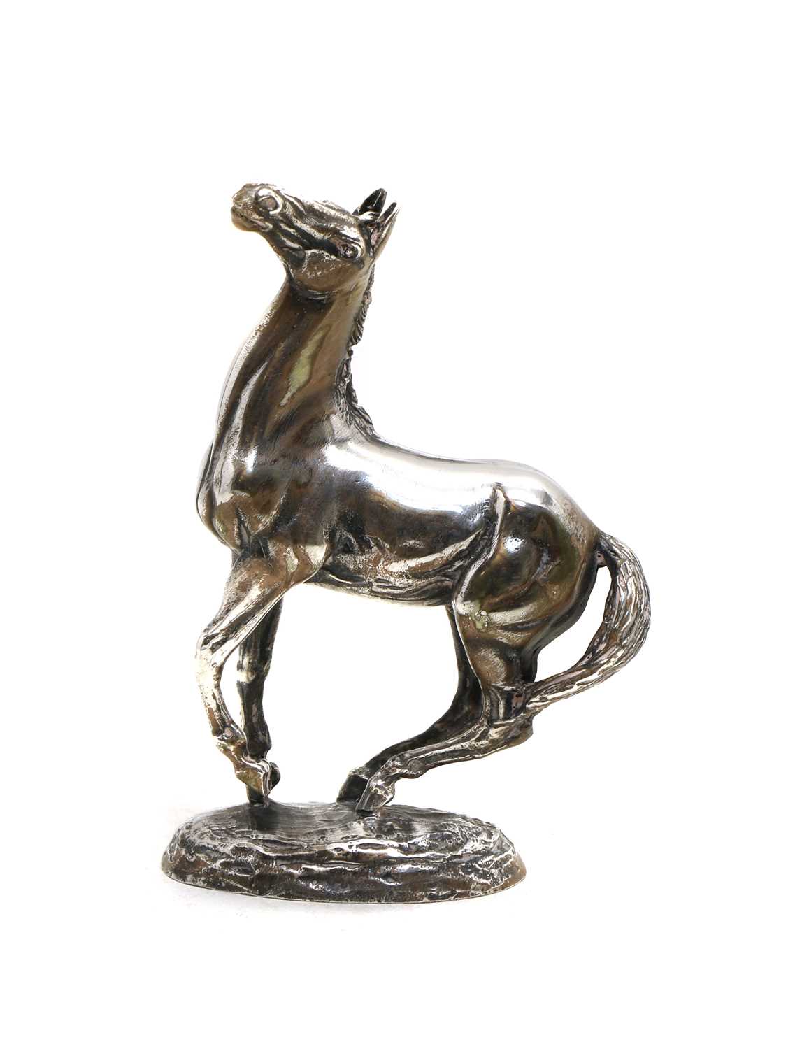 Lot 10 - A John Pinches silver horse sculpture