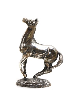 Lot 10 - A John Pinches silver horse sculpture