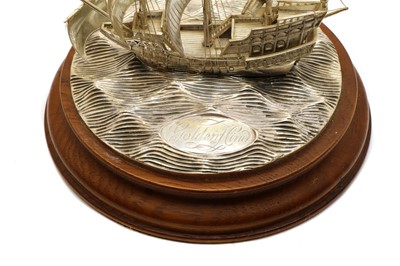 Lot 62 - Michael J Softley silver model of Golden Hind