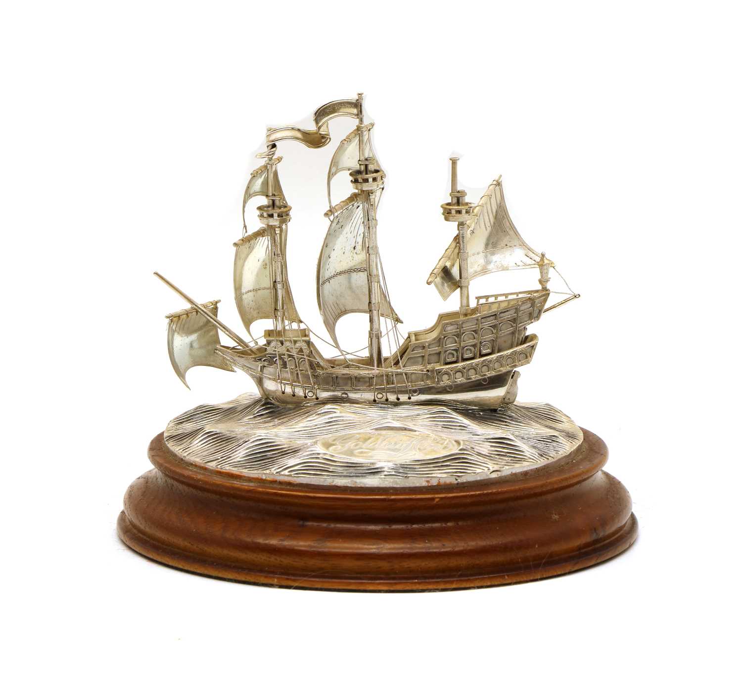Lot 62 - Michael J Softley silver model of Golden Hind