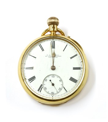 Lot 454 - An 18ct gold pin set open-faced pocket watch