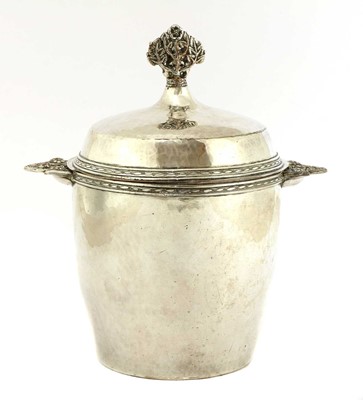 Lot 24 - An Arts and Crafts silver-plated tea caddy