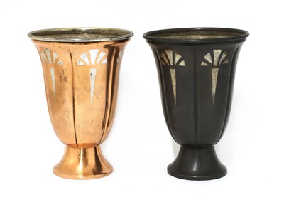 Lot 309 - Two Christofle dinanderie vases