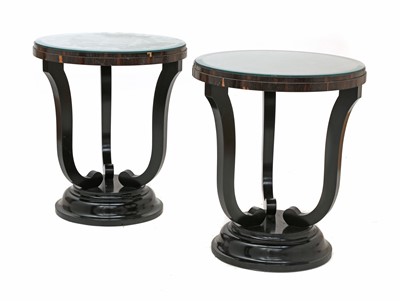 Lot 313 - A pair of wenge lamp tables