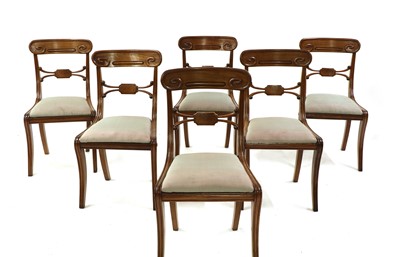 Lot 521 - A set of six William IV mahogany bar back chairs