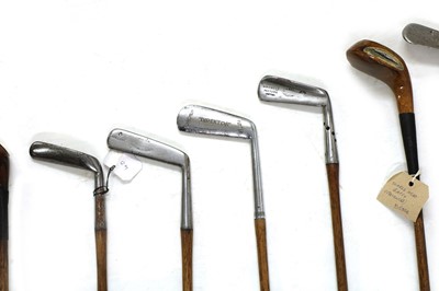 Lot 226 - A collection of hickory shafted golf clubs