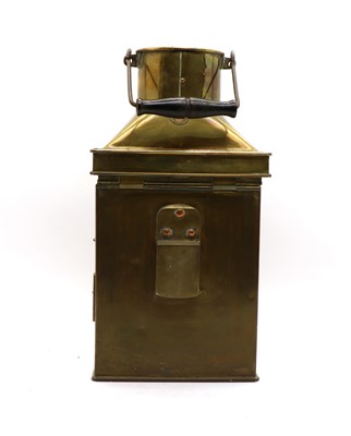 Lot 113 - A WWI brass bulkhead lantern