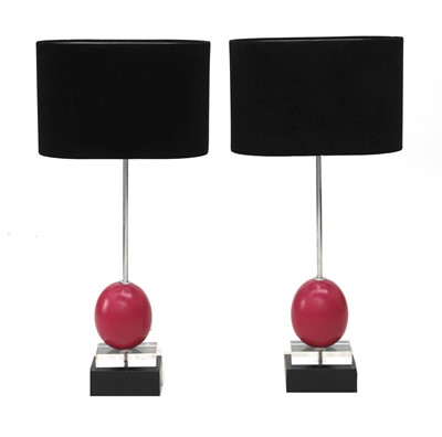 Lot 576 - A pair of Maison Charles 'Egg' table lamps