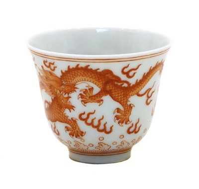 Lot 322 - A Chinese iron-red cup