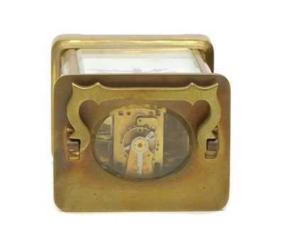 Lot 136 - A French brass carriage clocks