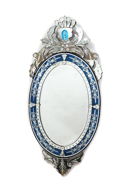 Lot 482 - A modern Venetian-style etched glass mirror