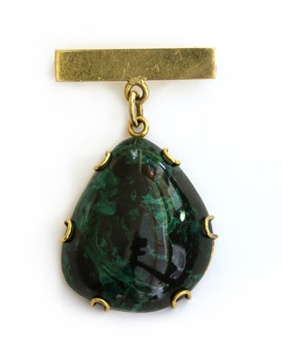 Lot 153 - A gold gemstone bar brooch