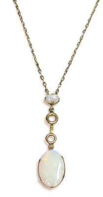 Lot 111 - An opal set Edna May pendant, c.1915