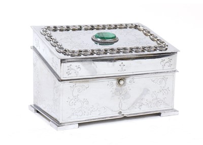 Lot 125 - A silver-plated desk box
