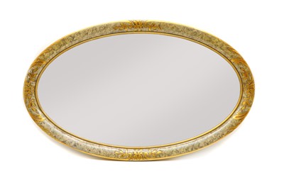 Lot 544 - An Art Deco lacquered oval mirror