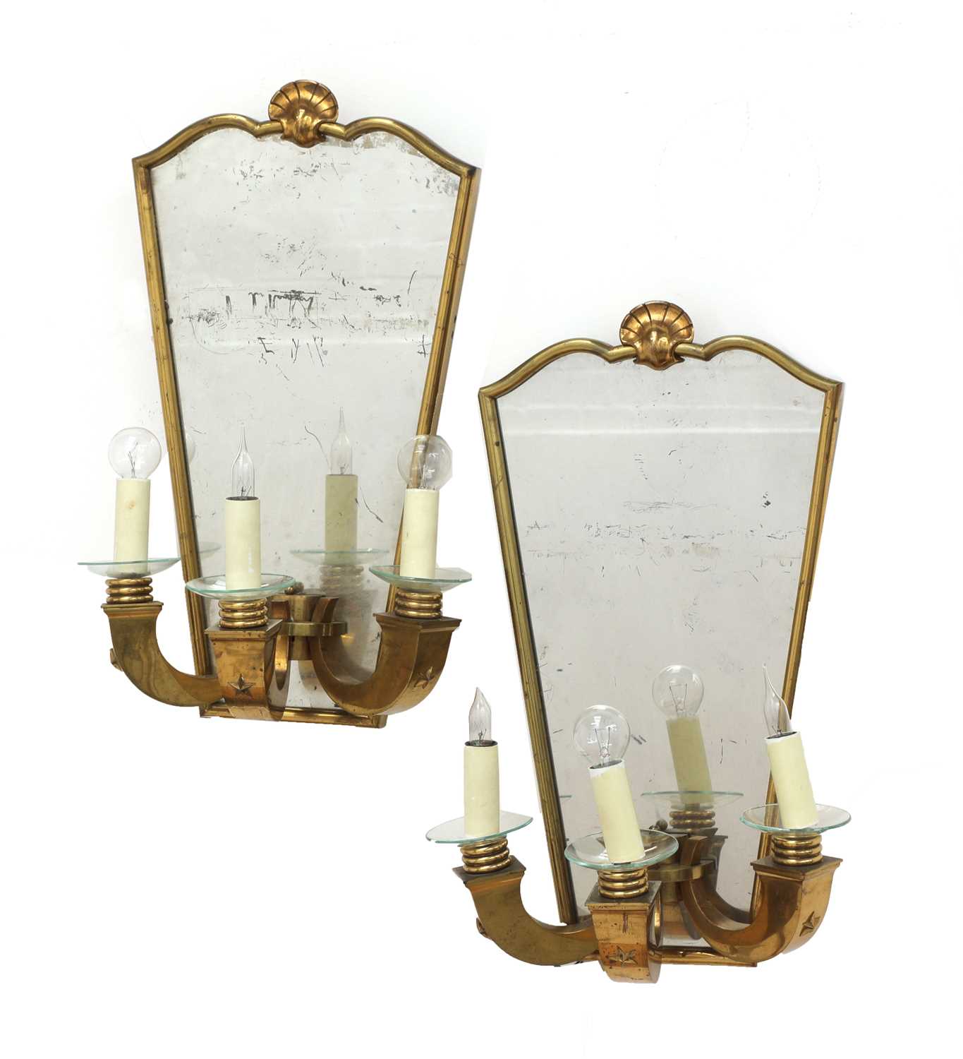 Lot 280 - A pair of French gilded-metal wall girandoles