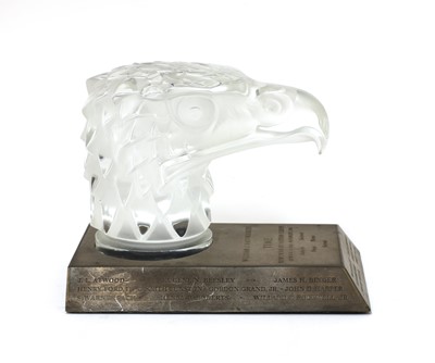 Lot 305 - A Lalique glass 'Tête d'Aigle' car mascot
