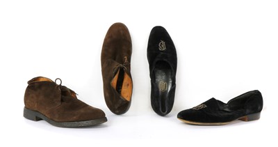 Lot 135 - A pair of black suede shoes