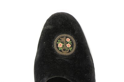 Lot 134 - A pair of black suede shoes