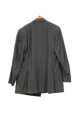 Lot 149 - A Stovel & Mason dark grey double-breasted pinstripe suit