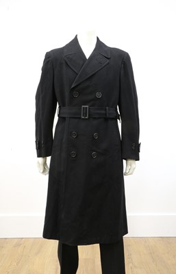 Lot 154 - A black double-breasted overcoat