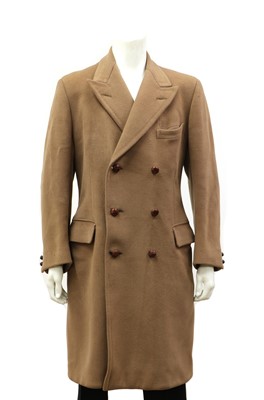 Lot 156 - A light brown double-breasted overcoat