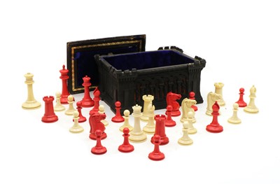 Lot 131 - A 'Staunton' pattern ivory chess set by Jaques of London