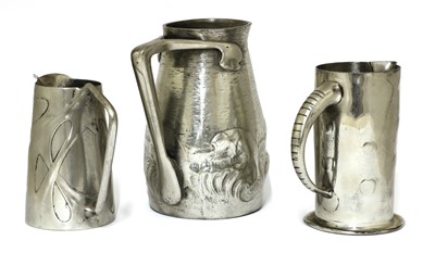 Lot 160 - An Arts and Crafts pewter jug