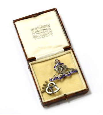Lot 68 - A diamond and enamel Royal Horse Guards regimental brooch