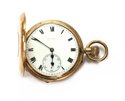 Lot 456 - A 9ct gold half hunter pin set pocket watch, by John Walker