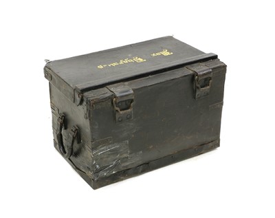 Lot 463 - A painted leather prop trunk