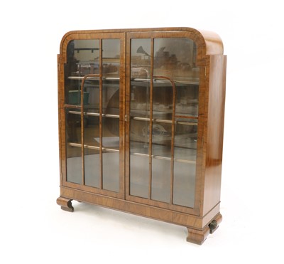 Lot 380 - An Art Deco walnut display cabinet